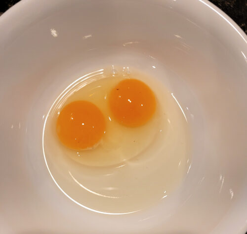 egg with double yolks