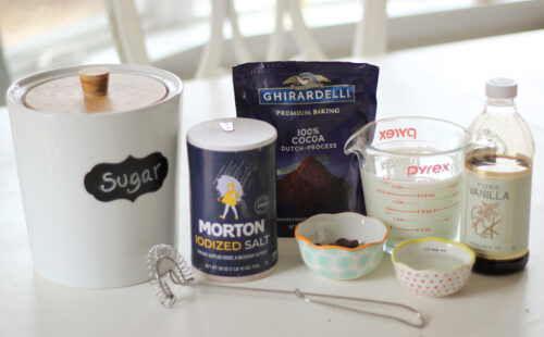 Ingredients needed to make hot chocolate