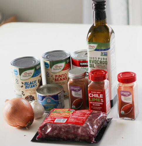 Ingredients needed to make quick and healthy chili