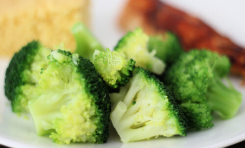 blanched broccoli on a plate