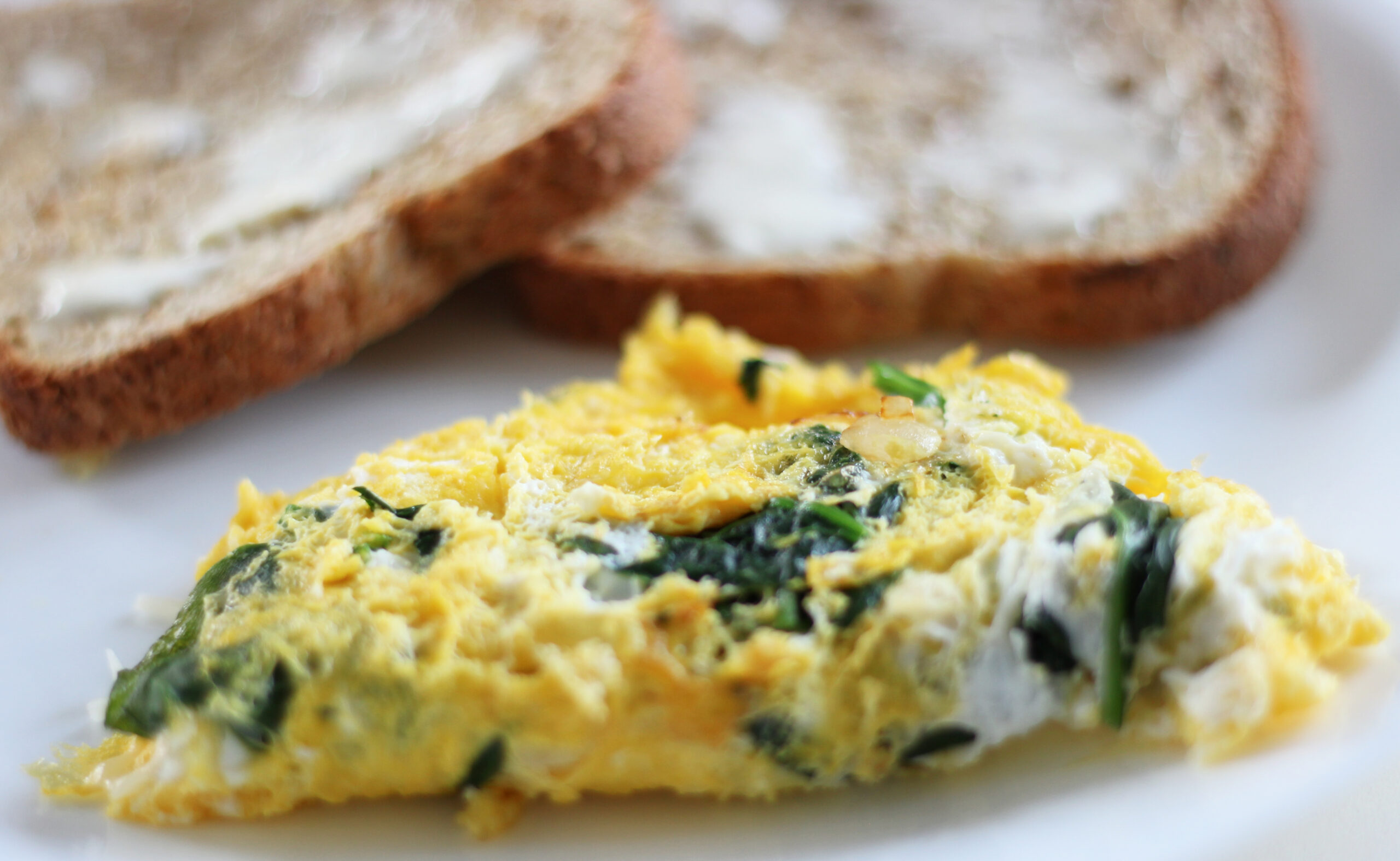 omelet with spinach and onion