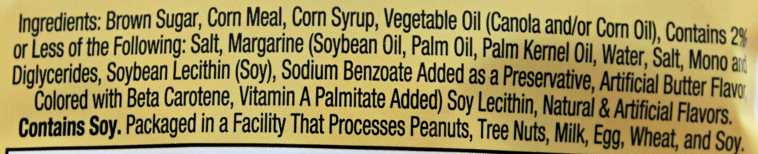 Ingredient label