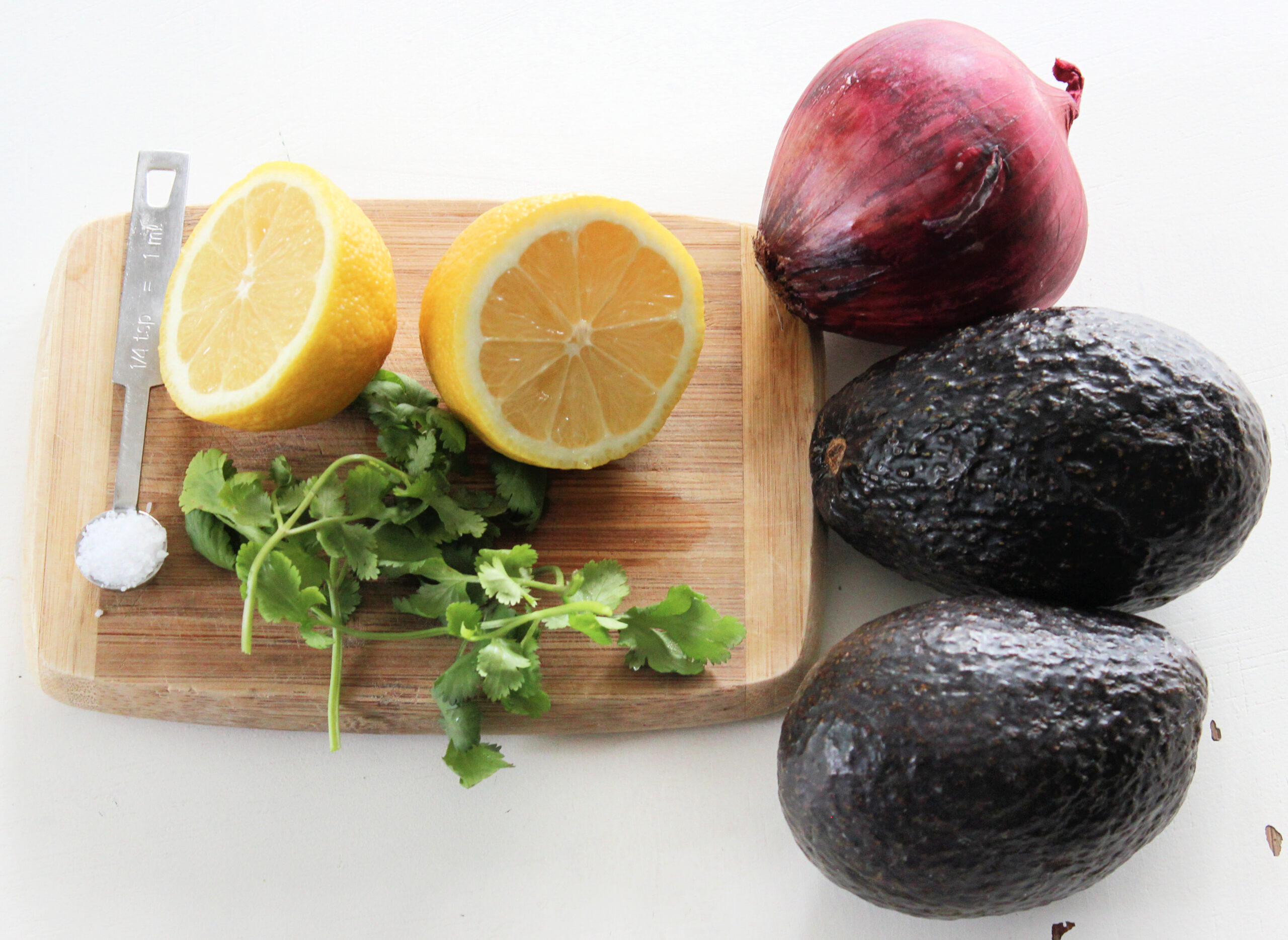 Ingredients needed to make guacamole