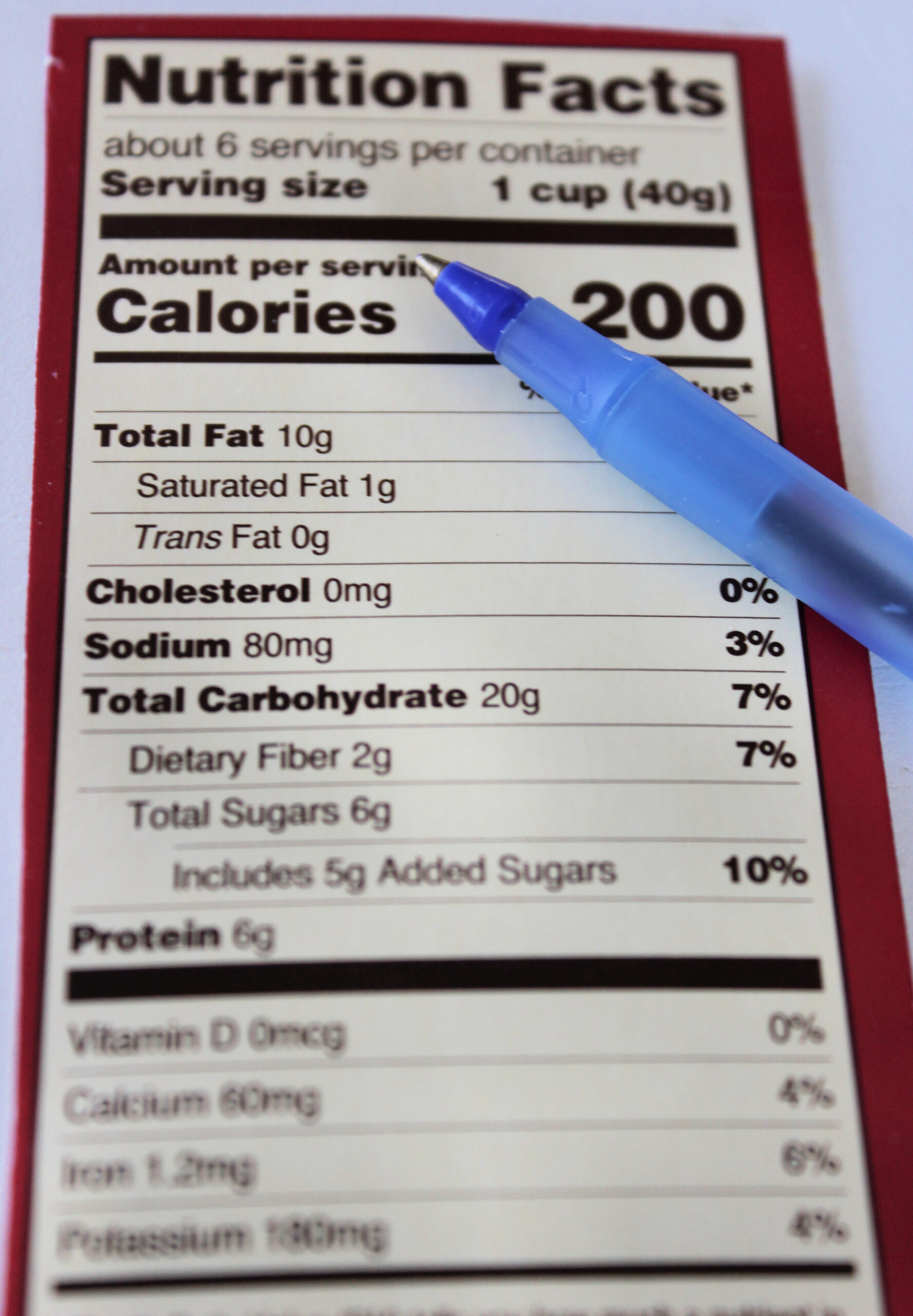 Nutrition Facts Label