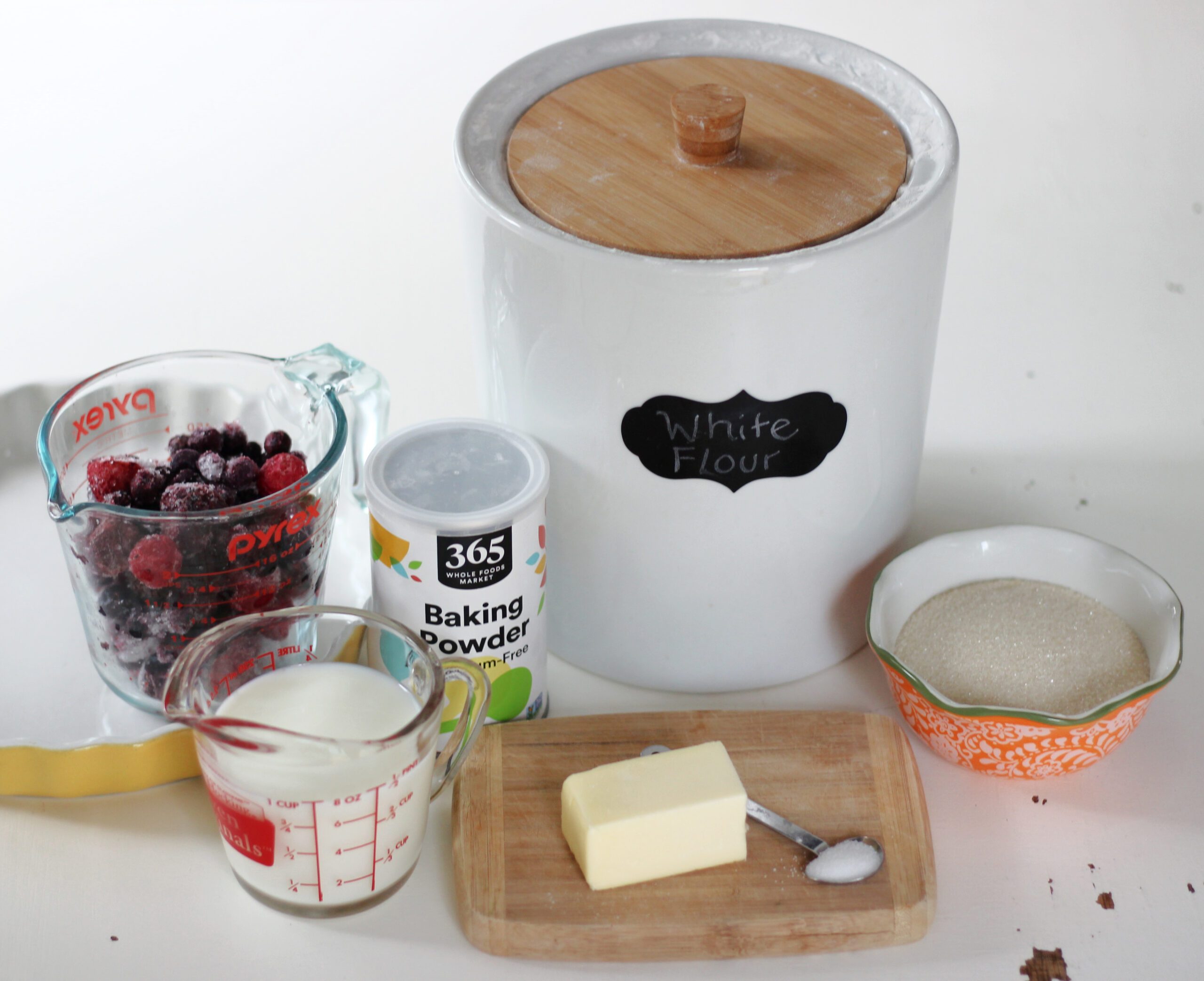 Ingredients for berry cobbler