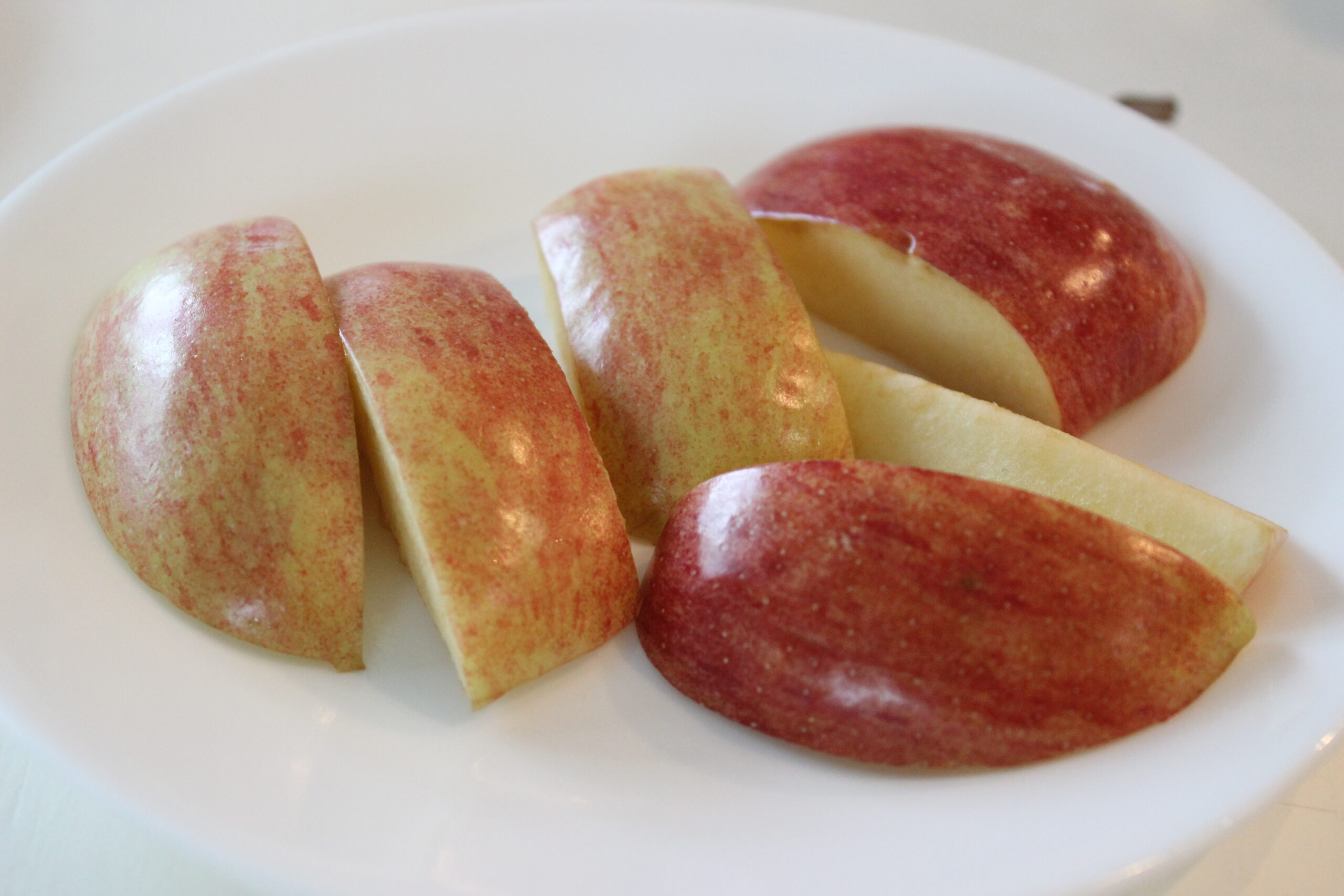 Plate of red apple slices