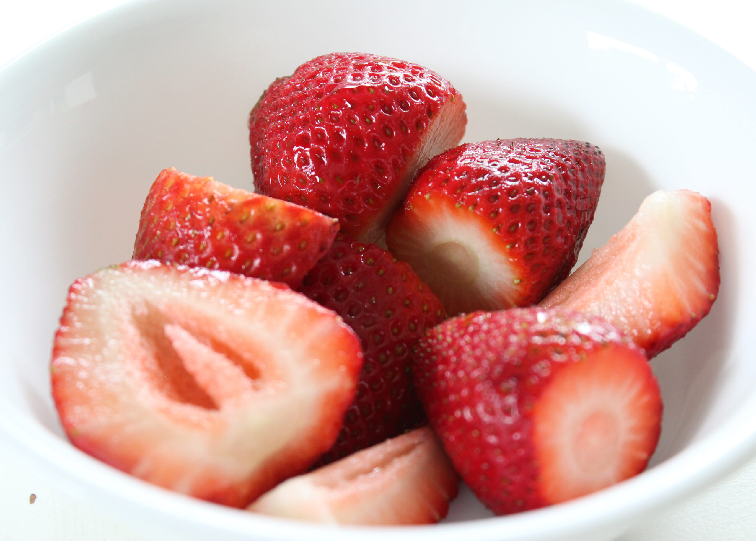 Bowl of red strawberries