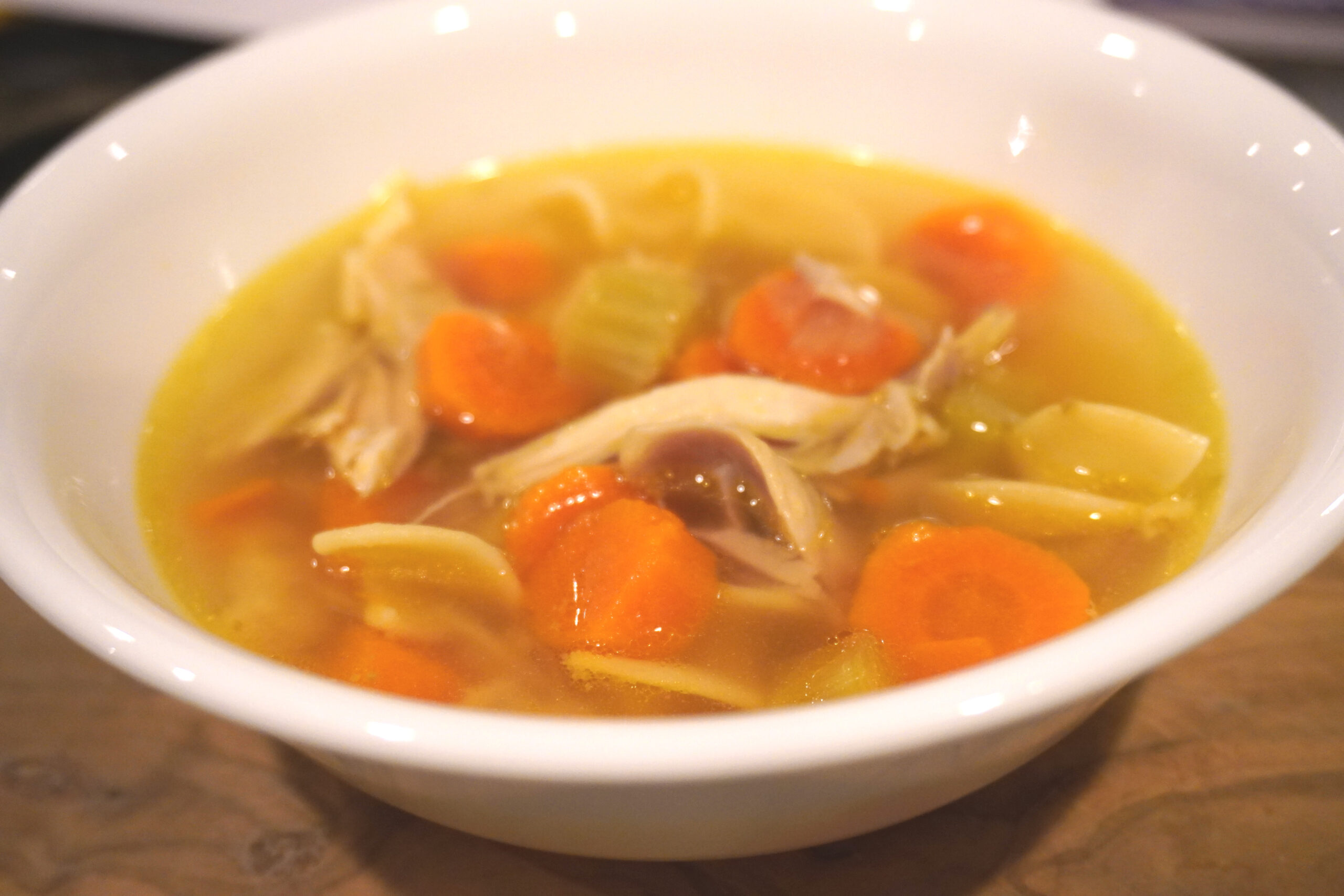 Healthy Chicken Noodle Soup in a bowl